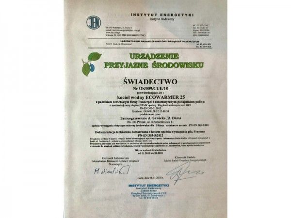Certyfikowane kotły c.o na ekogroszek i pellet