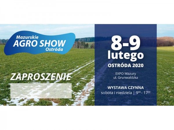 Zaproszenie na mazurskie agroshow Ostróda 2020